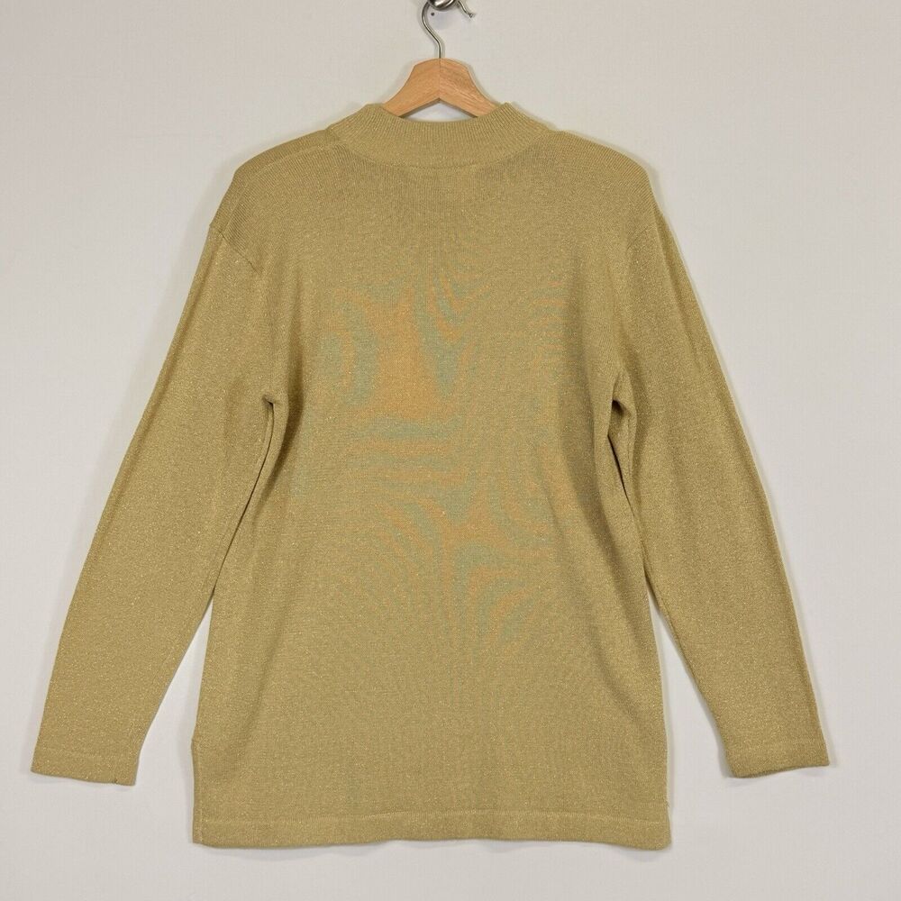 Gantos Sweater‎ Womens Small Vintage Gold Metallic Glam Sparkle Shimmer Luxe - Picture 4 of 5